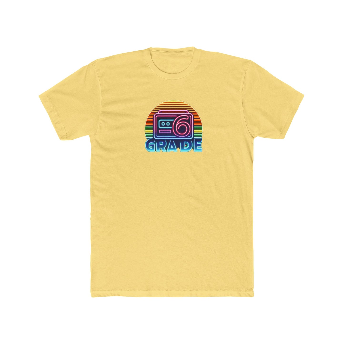 Retro Grade 6 Teacher or Student Cotton Crew Tee