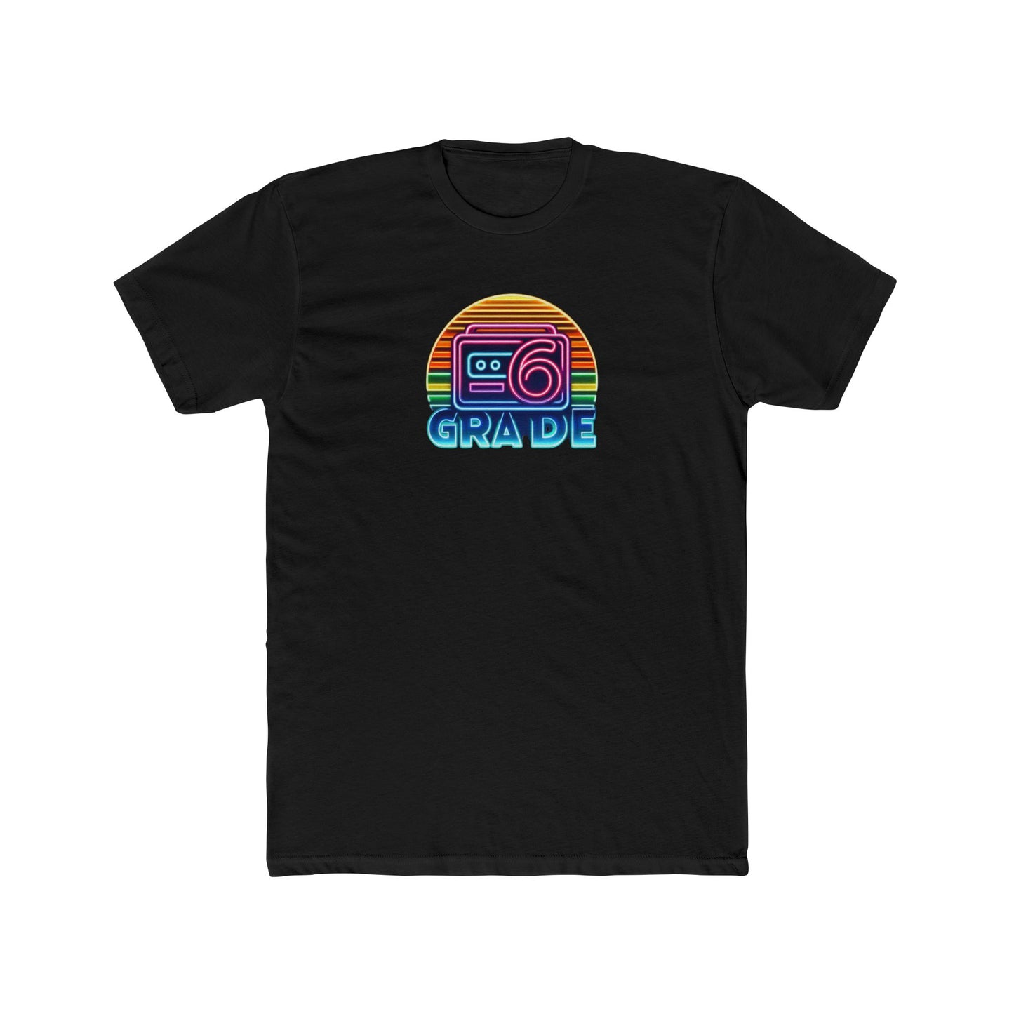 Retro Grade 6 Teacher or Student Cotton Crew Tee
