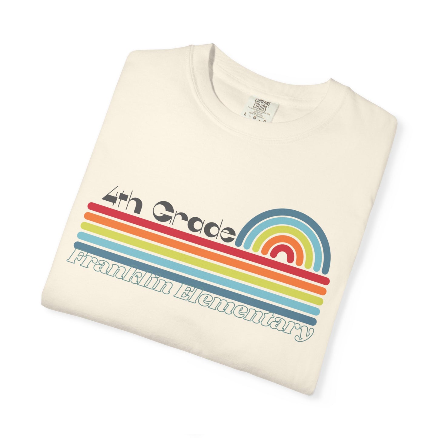 Retro Rainbow Grade Level Teacher Tee