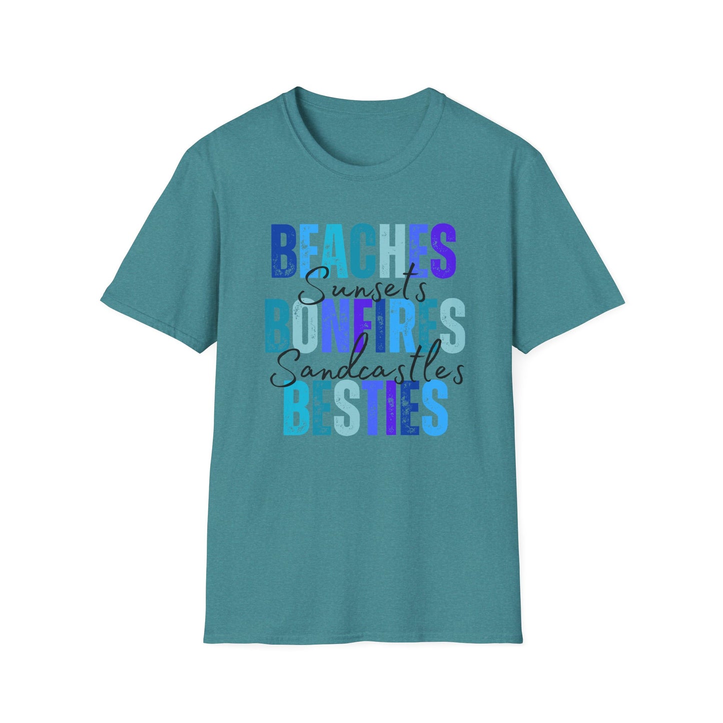 'Beaches, Bonfires, Besties, Sunsets, and Sandcastles' Tee