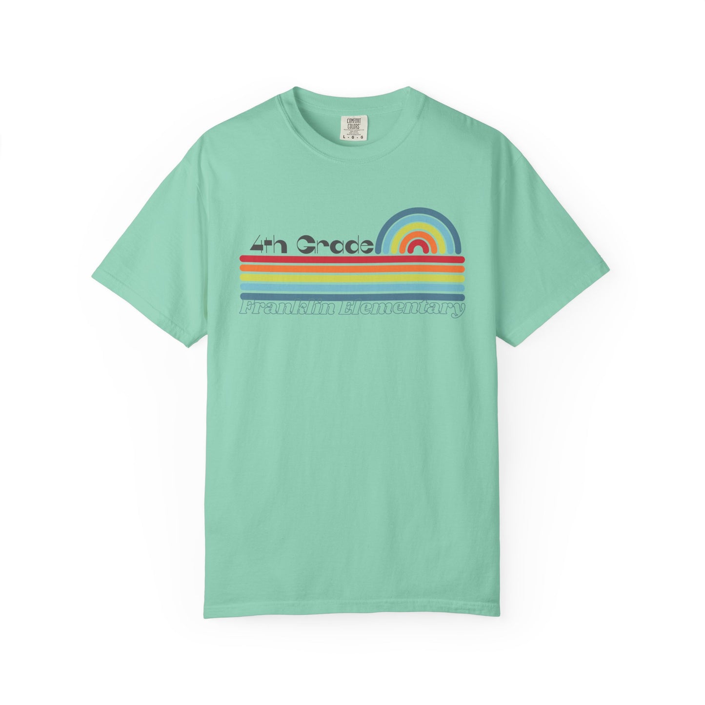 Retro Rainbow Grade Level Teacher Tee
