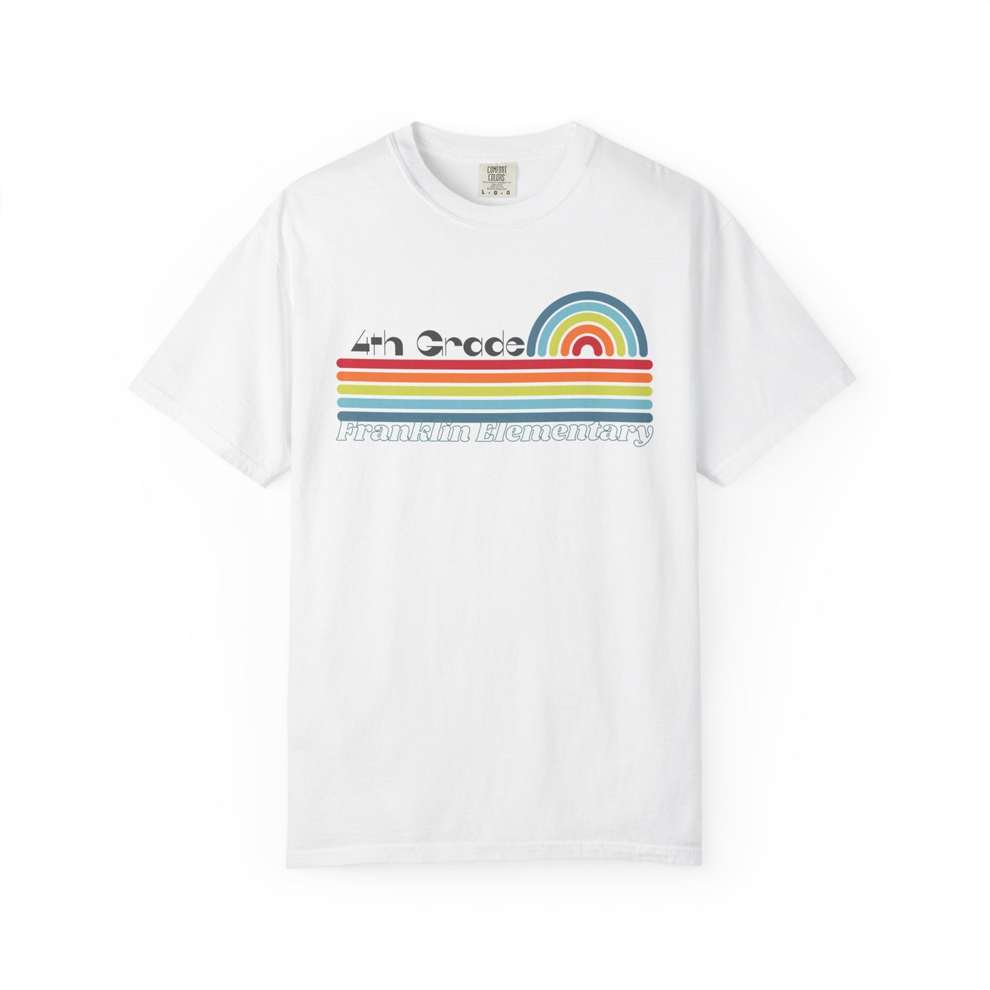 Retro Rainbow Grade Level Teacher Tee