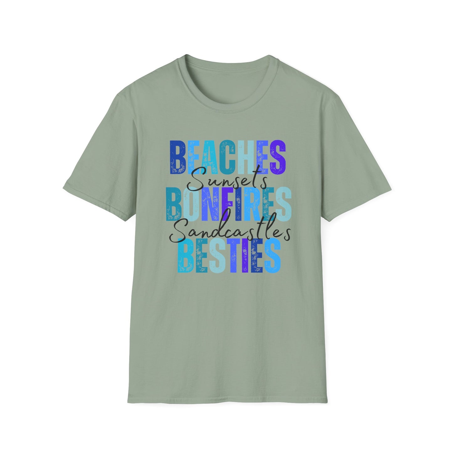 'Beaches, Bonfires, Besties, Sunsets, and Sandcastles' Tee