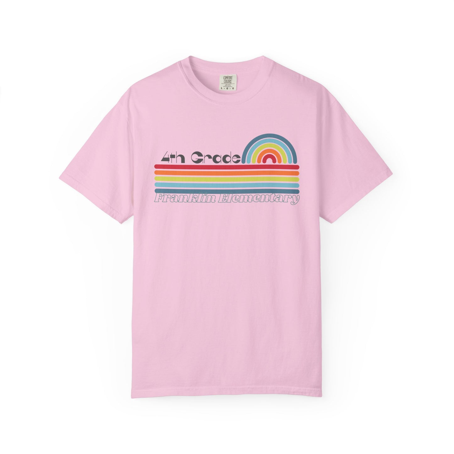 Retro Rainbow Grade Level Teacher Tee
