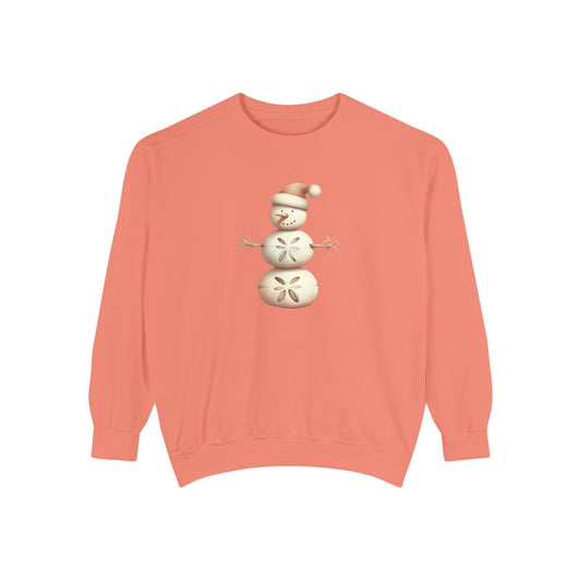 Snowman Sand Dollar Sweatshirt — Coastal Beach Holiday Crewneck