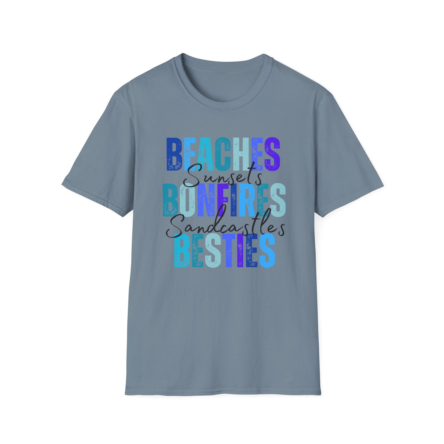 'Beaches, Bonfires, Besties, Sunsets, and Sandcastles' Tee