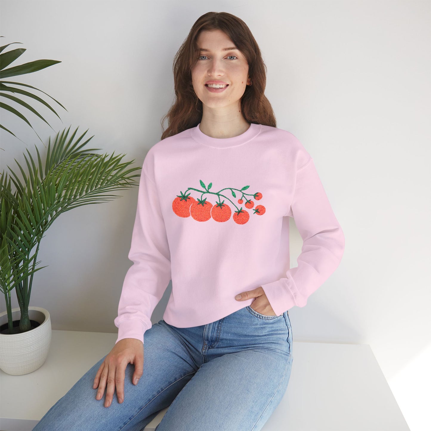 Cherry Tomato Vine Embroidered Sweatshirt