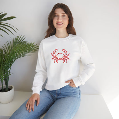 Crab Graphic Sweatshirt — Coastal Crab Crewneck for Beach Lovers