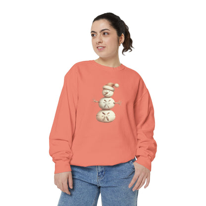 Snowman Sand Dollar Sweatshirt — Coastal Beach Holiday Crewneck