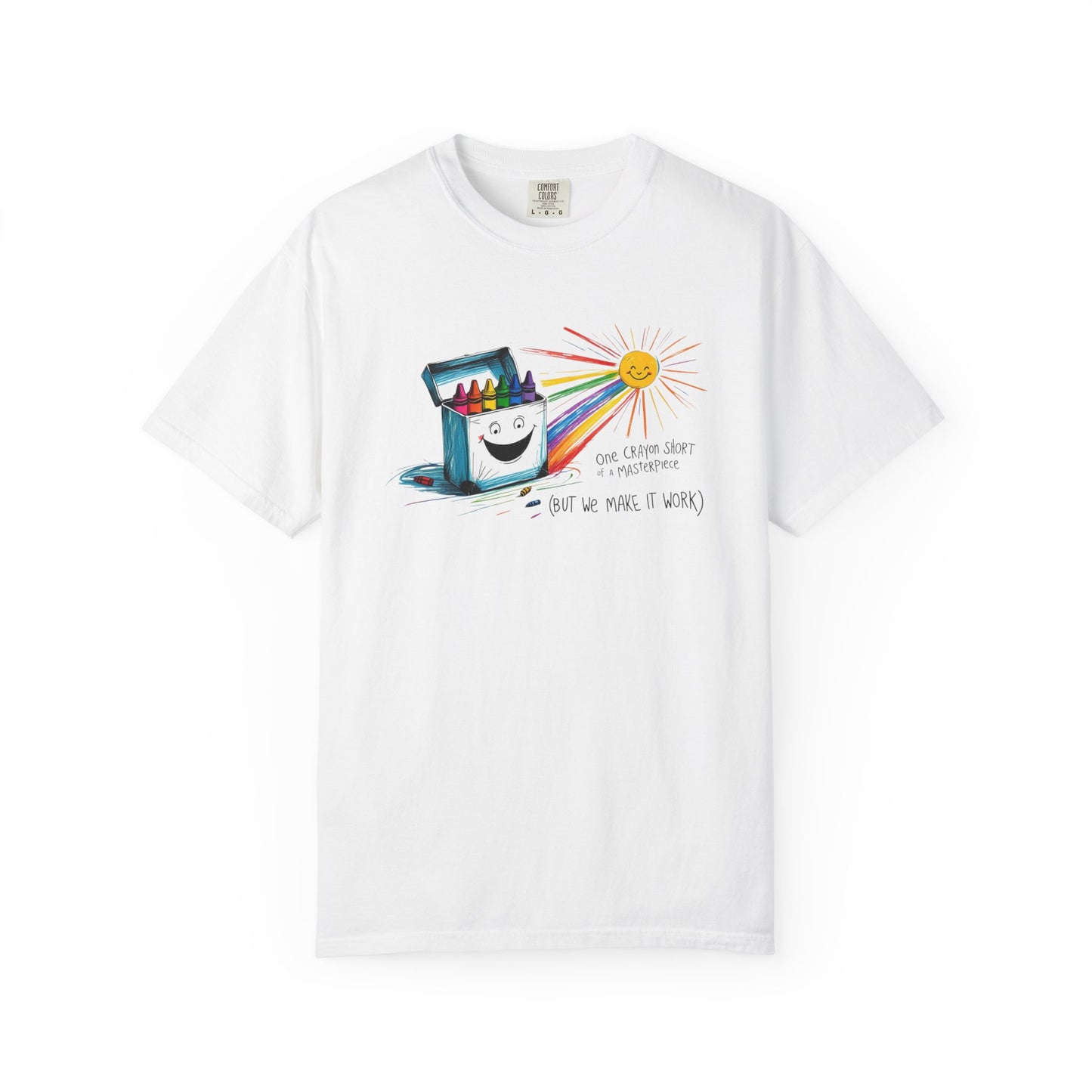 One Crayon Short of a Masterpiece Unisex T-shirt, Graphic Tee, Teacher Gift, Back to School Shirt, Classroom Attire, Art Vibes