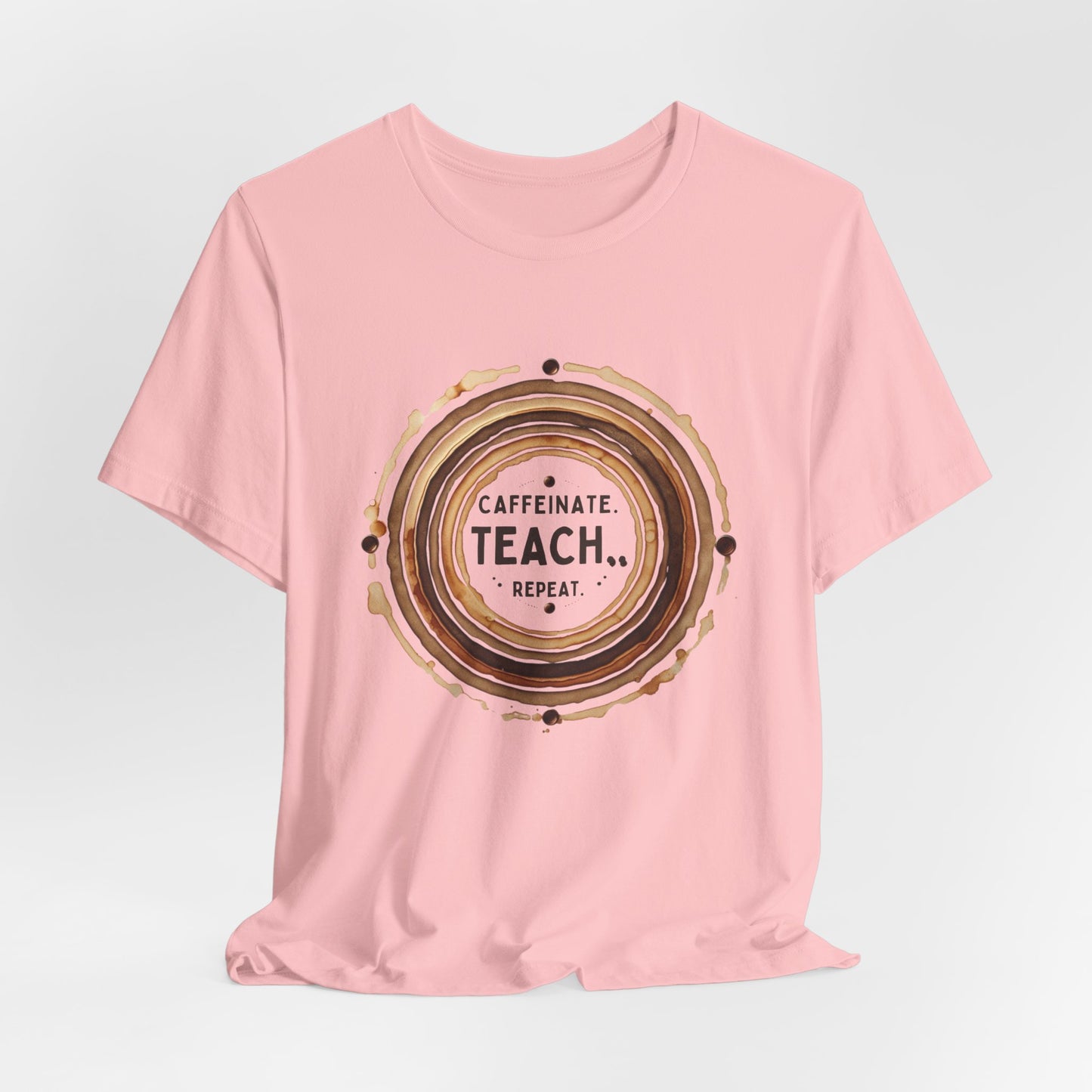 Caffeinate, Teach, Repeat Coffee Stain Ring Shirt