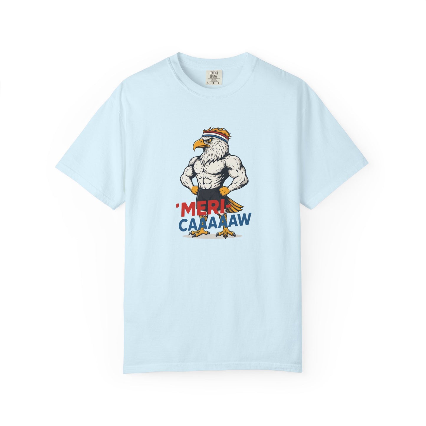 Patriotic Muscular Eagle "Meri Caaaaw" Graphic Tee