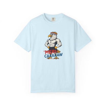 Patriotic Muscular Eagle "Meri Caaaaw" Graphic Tee