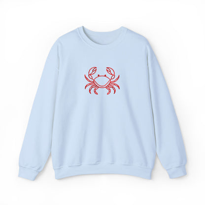 Crab Graphic Sweatshirt — Coastal Crab Crewneck for Beach Lovers