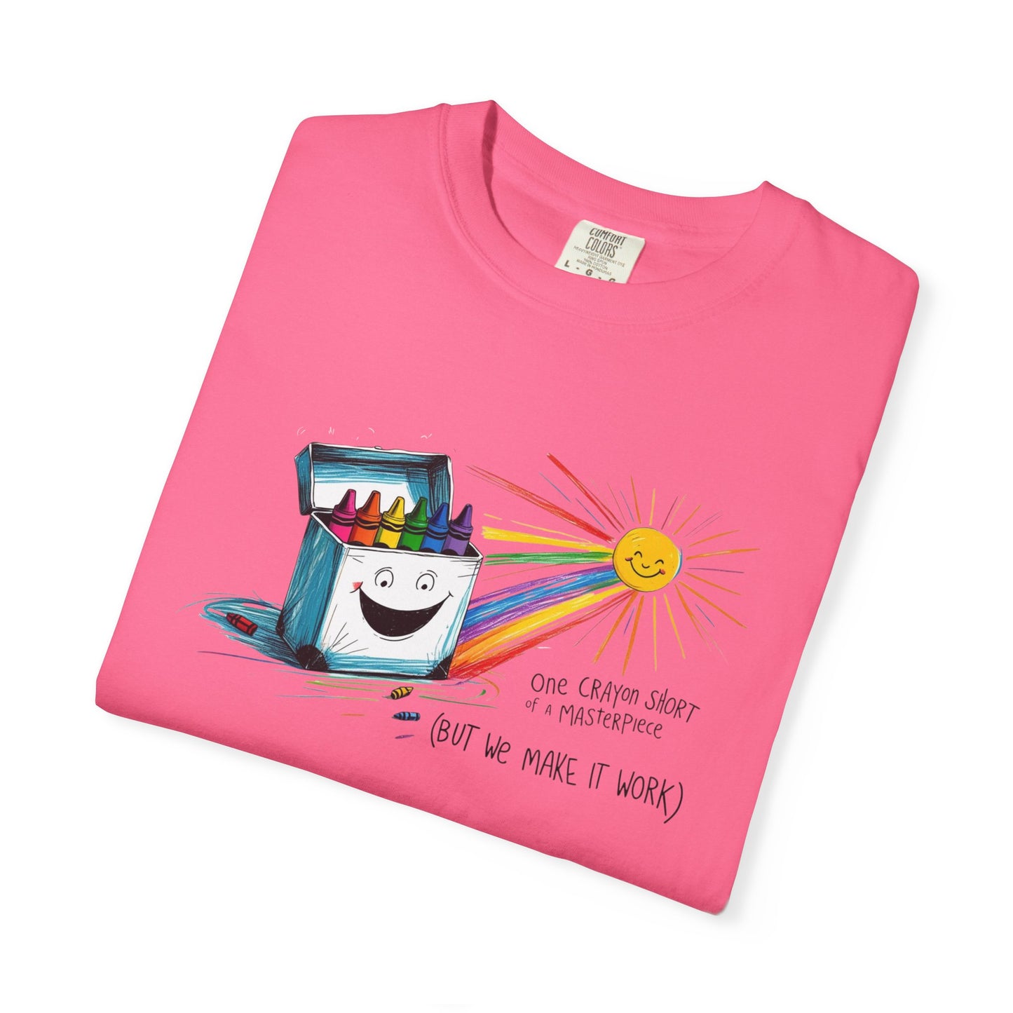 One Crayon Short of a Masterpiece Unisex T-shirt, Graphic Tee, Teacher Gift, Back to School Shirt, Classroom Attire, Art Vibes