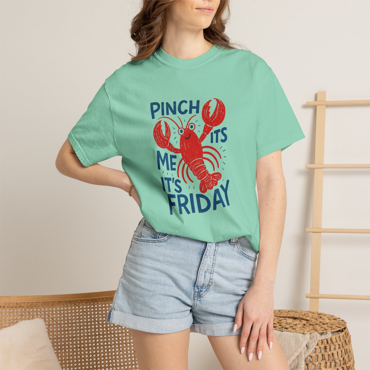 Friday Lobster T-Shirt — "Pinch Me It's Friday" Vintage Seafood Tee