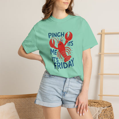 Friday Lobster T-Shirt — "Pinch Me It's Friday" Vintage Seafood Tee
