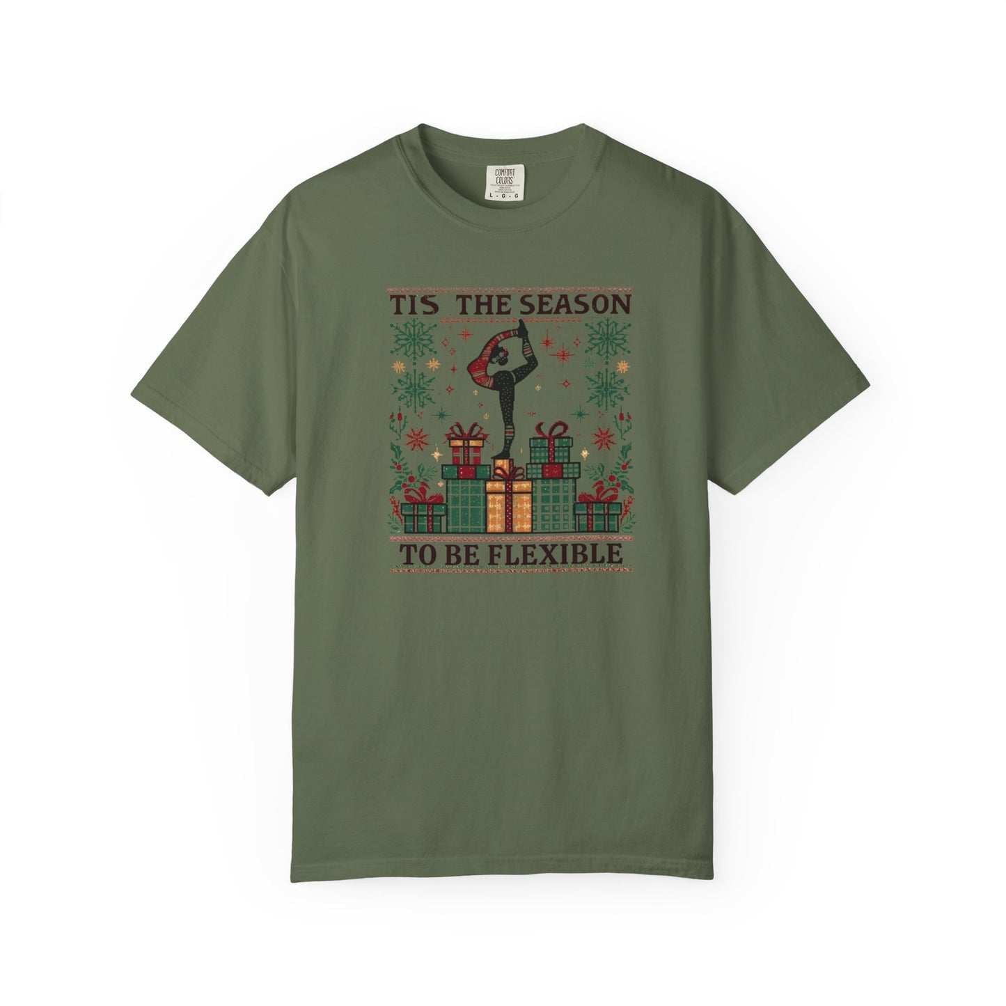 Tis The Season To Be Flexible T-shirt | Yoga Pose Christmas Design