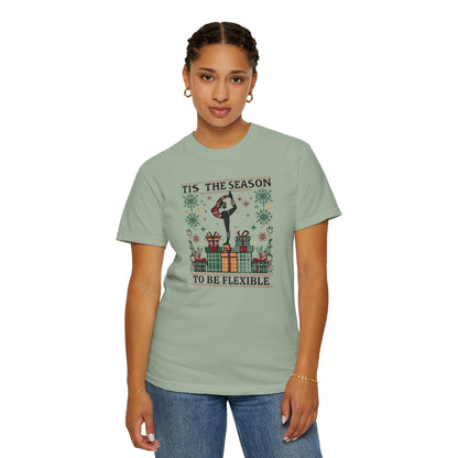 Tis The Season To Be Flexible T-shirt | Yoga Pose Christmas Design