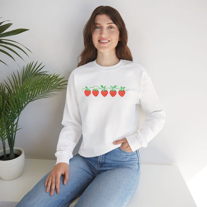 Strawberry Row Embroidered Sweatshirt
