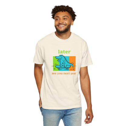 "Later Gator, See You Next Year" Skateboarding Alligator Tee