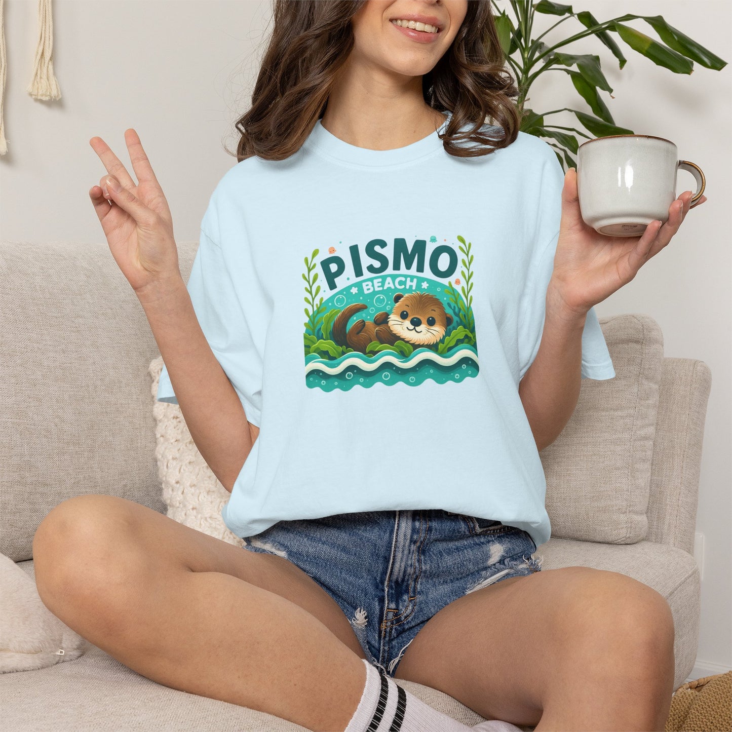 Pismo Beach Otter Graphic Tee