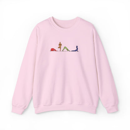 Rainbow Yoga Pose Embroidered Sweatshirt