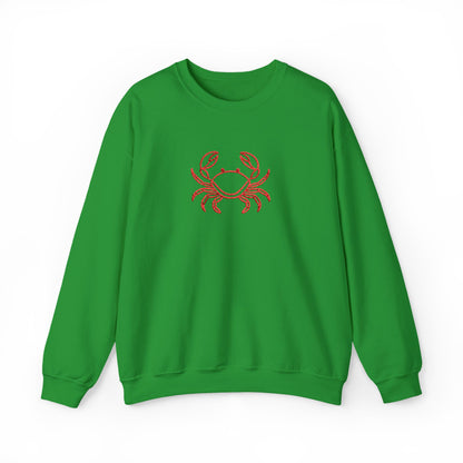 Crab Graphic Sweatshirt — Coastal Crab Crewneck for Beach Lovers
