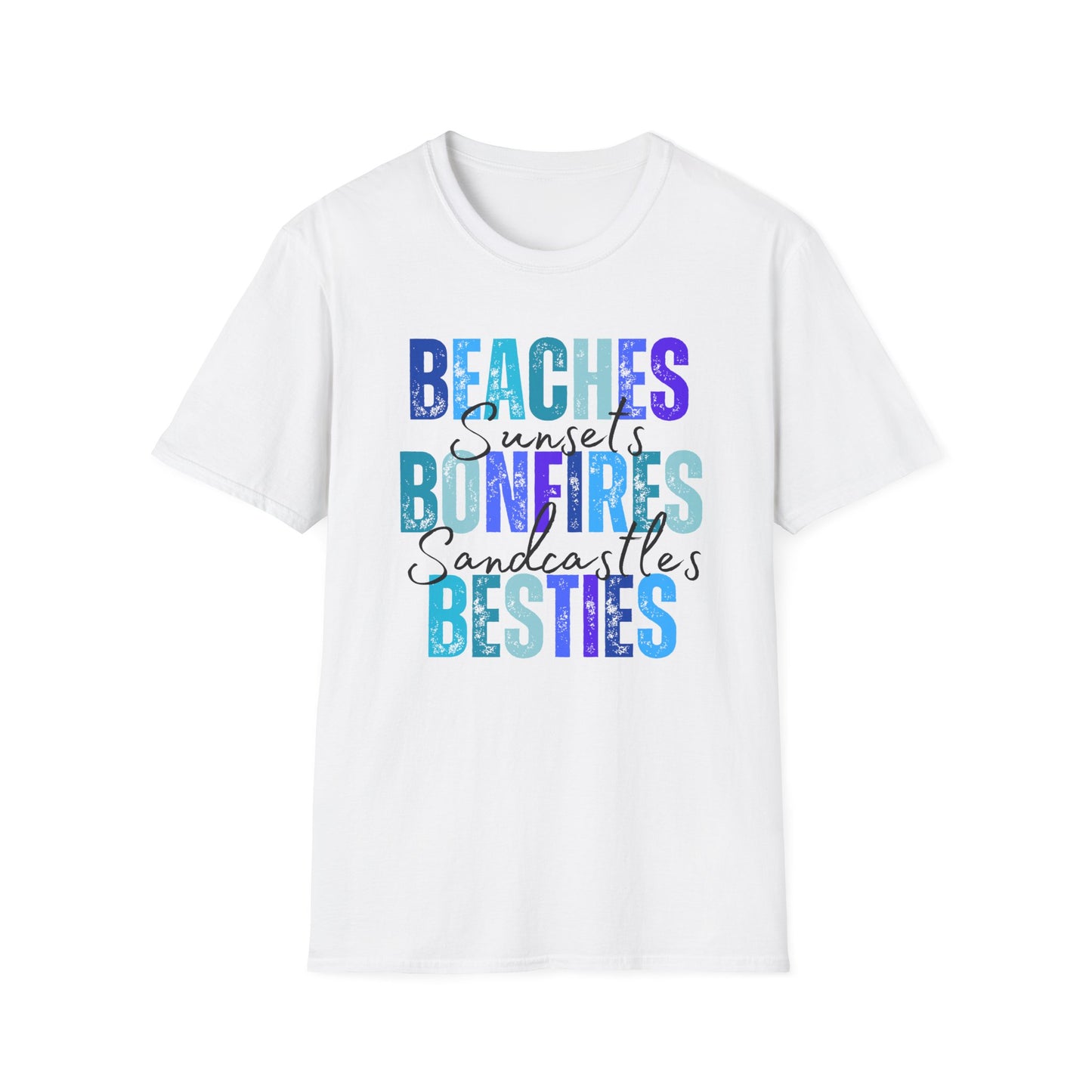 'Beaches, Bonfires, Besties, Sunsets, and Sandcastles' Tee