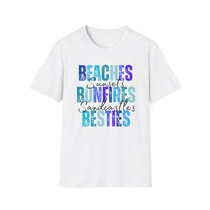 'Beaches, Bonfires, Besties, Sunsets, and Sandcastles' Tee