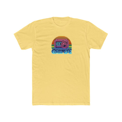 Retro Grade 6 Teacher or Student Cotton Crew Tee