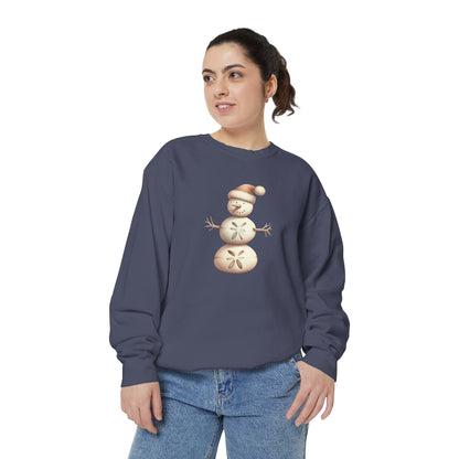 Snowman Sand Dollar Sweatshirt — Coastal Beach Holiday Crewneck