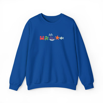 Sea Creatures Embroidered Sweatshirt