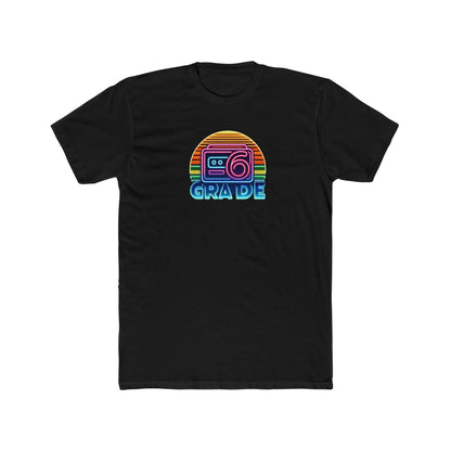 Retro Grade 6 Teacher or Student Cotton Crew Tee