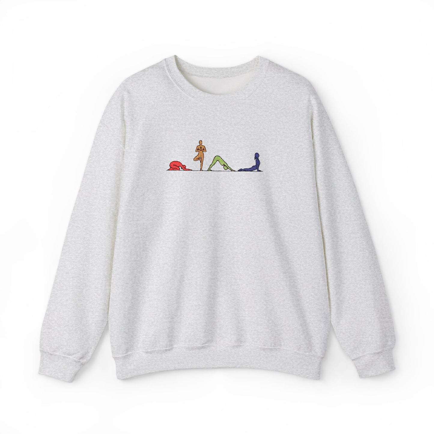 Rainbow Yoga Pose Embroidered Sweatshirt
