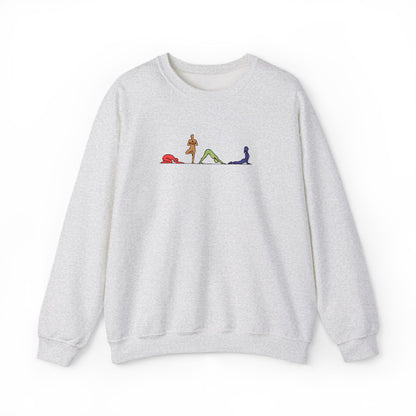 Rainbow Yoga Pose Embroidered Sweatshirt