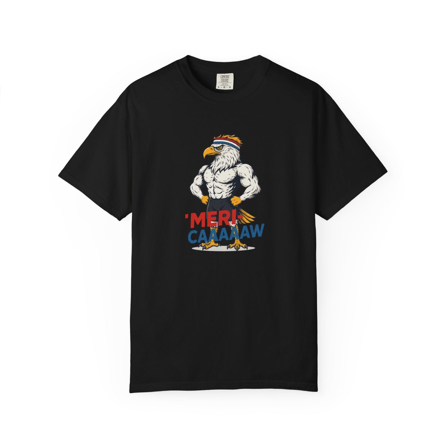 Patriotic Muscular Eagle "Meri Caaaaw" Graphic Tee