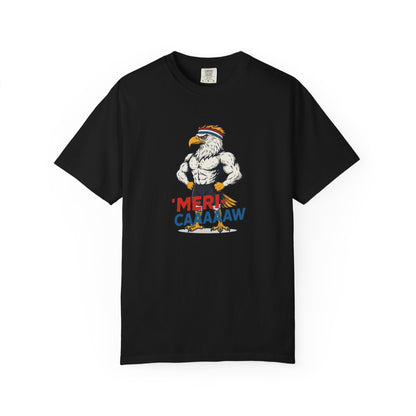 Patriotic Muscular Eagle "Meri Caaaaw" Graphic Tee