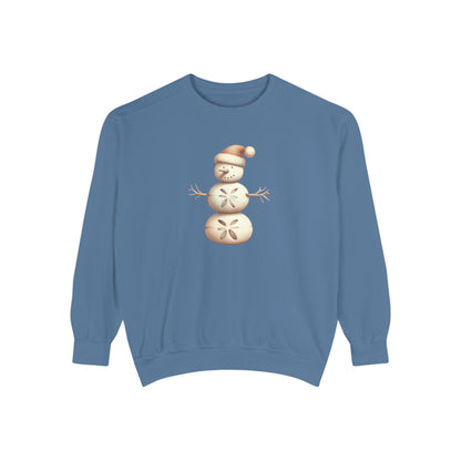 Snowman Sand Dollar Sweatshirt — Coastal Beach Holiday Crewneck