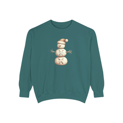 Snowman Sand Dollar Sweatshirt — Coastal Beach Holiday Crewneck