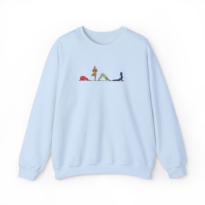 Rainbow Yoga Pose Embroidered Sweatshirt