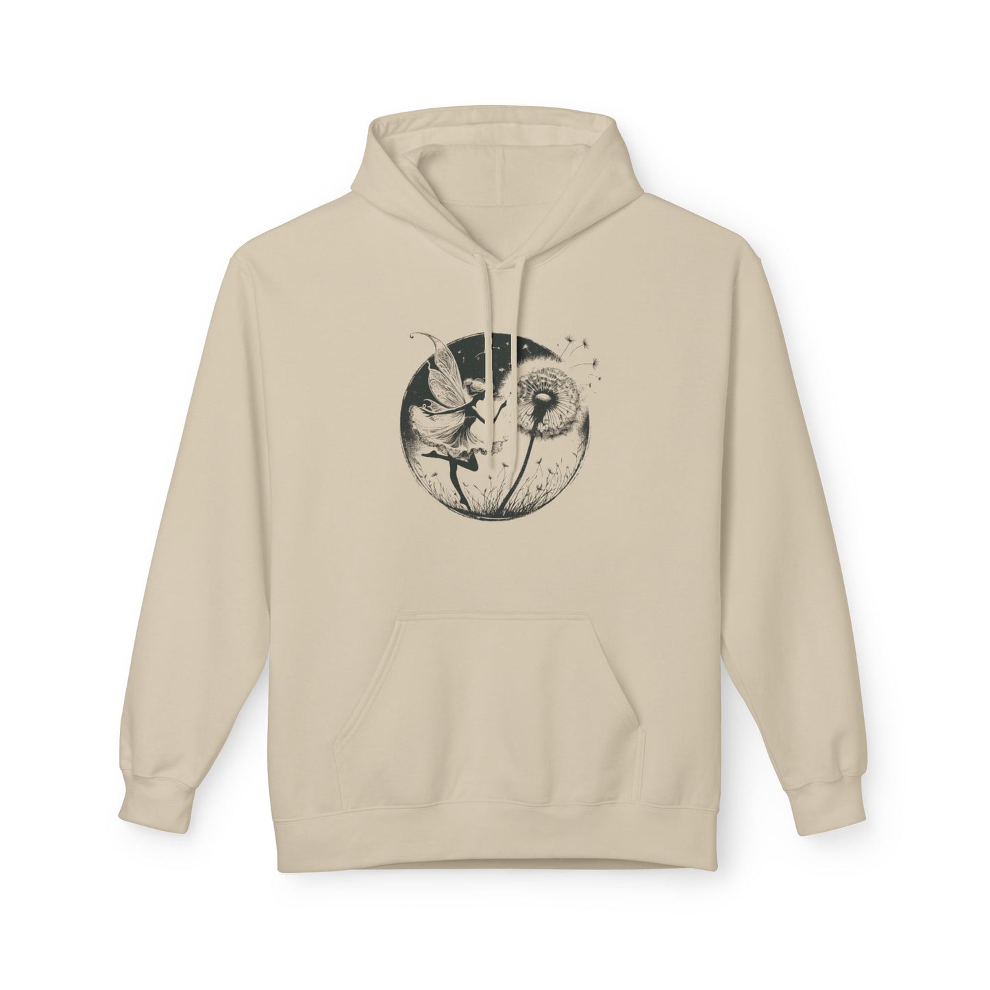 Grunge Fairy Blowing Dandelion Fleece Hoodie