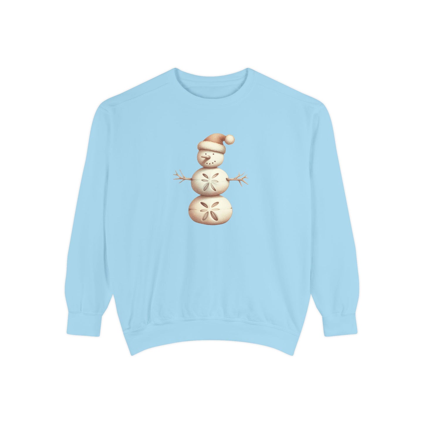 Snowman Sand Dollar Sweatshirt — Coastal Beach Holiday Crewneck