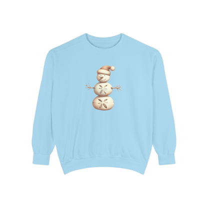 Snowman Sand Dollar Sweatshirt — Coastal Beach Holiday Crewneck
