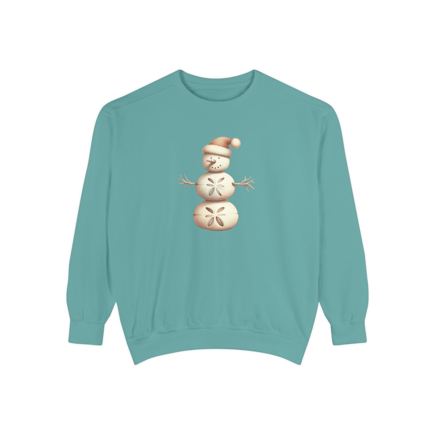Snowman Sand Dollar Sweatshirt — Coastal Beach Holiday Crewneck