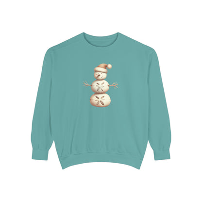 Snowman Sand Dollar Sweatshirt — Coastal Beach Holiday Crewneck