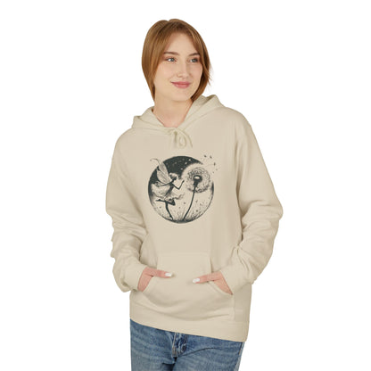 Grunge Fairy Blowing Dandelion Fleece Hoodie