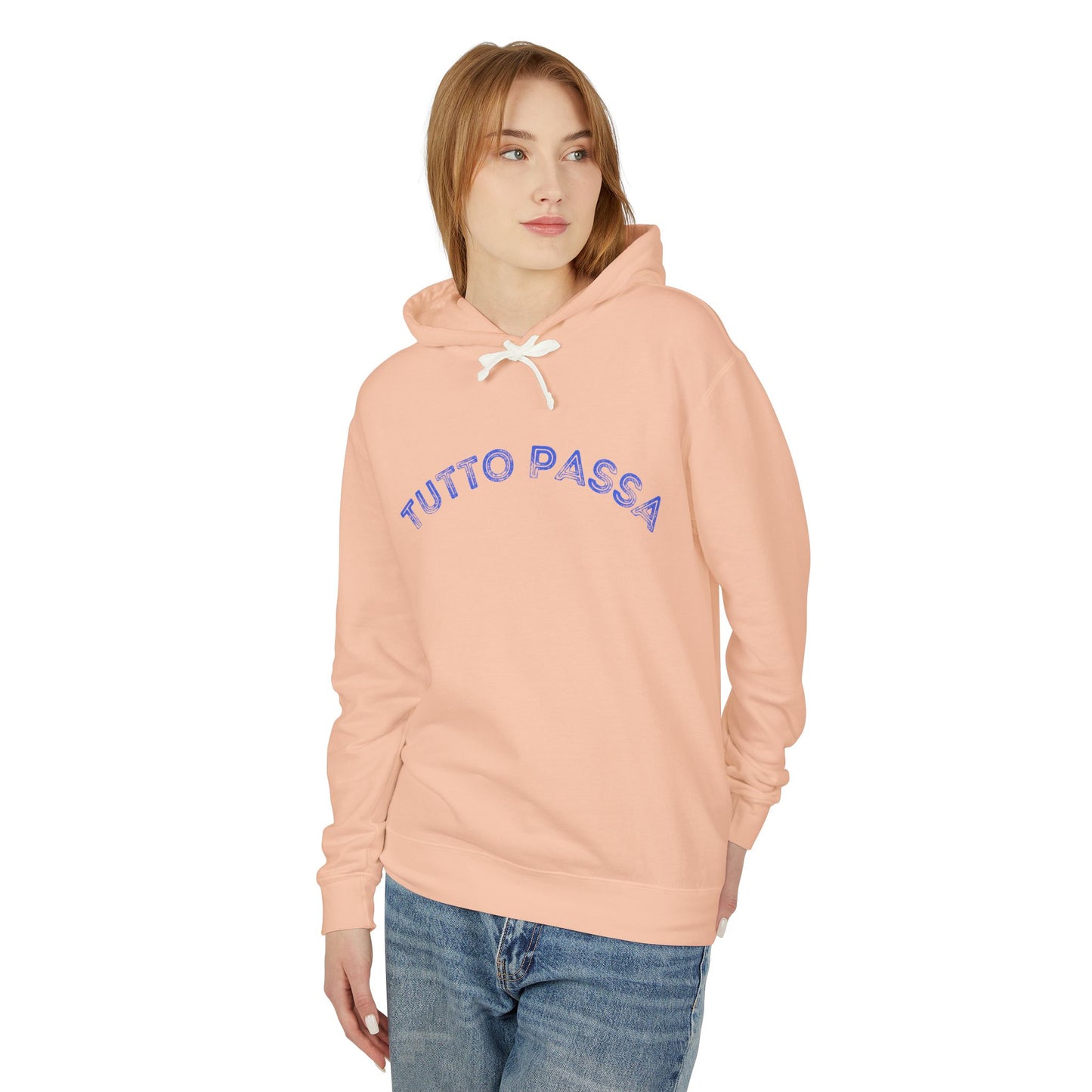 Unisex Lightweight Hoodie - 'Tutto Passa' Casual Sweatshirt, Perfect Gift for Friends, Fall Outfit, Cozy Layering, Inspirational Apparel