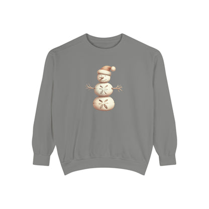 Snowman Sand Dollar Sweatshirt — Coastal Beach Holiday Crewneck