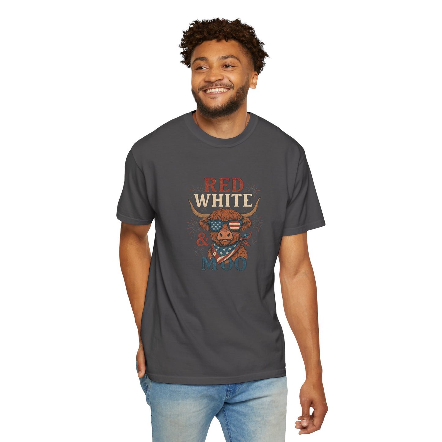 Red, White & Moo Patriotic Cow Tee